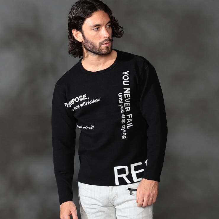 49ブラック | ロゴジャカードニット | NICOLE