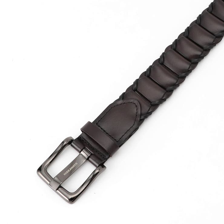 17ダークブラウン | ピースメッシュレザーベルト | NICOLE