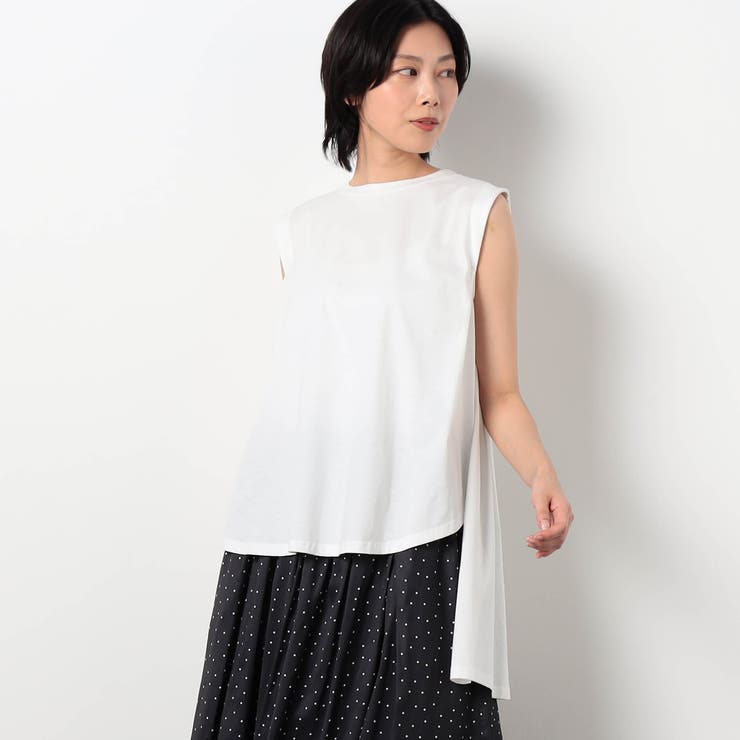 09ホワイト | 【WALDO】タックスリーブテールタンクトップ | NICOLE