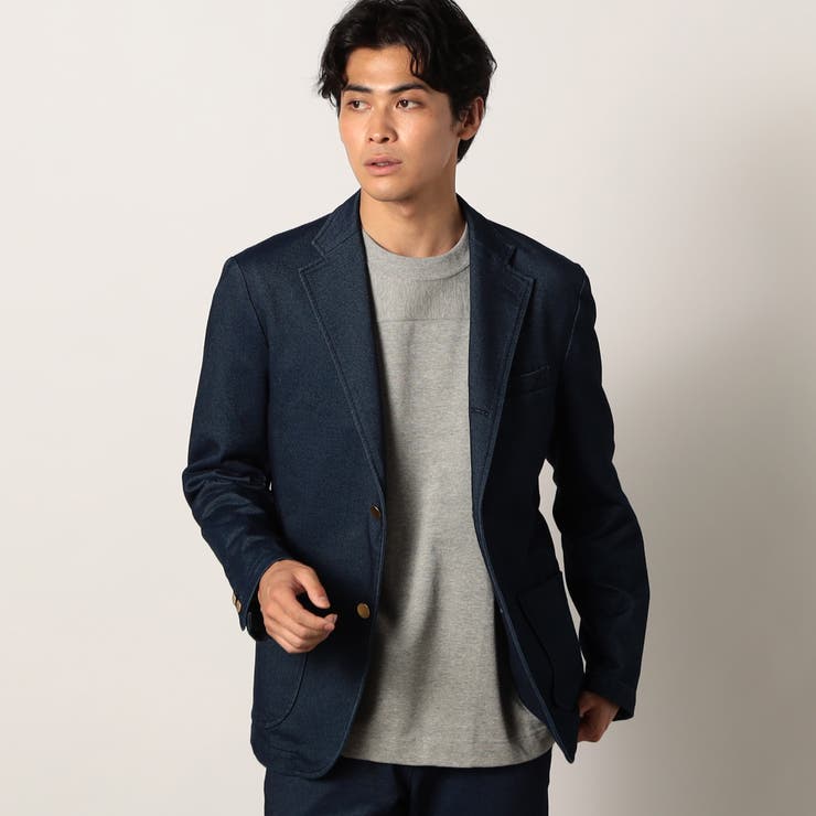 67ネイビー | ストレッチデニムジャケット | NICOLE