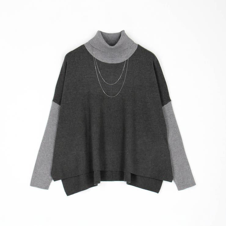 ネックレス付きバイカラースクエアハイネックニット | NICOLE | 詳細画像12 