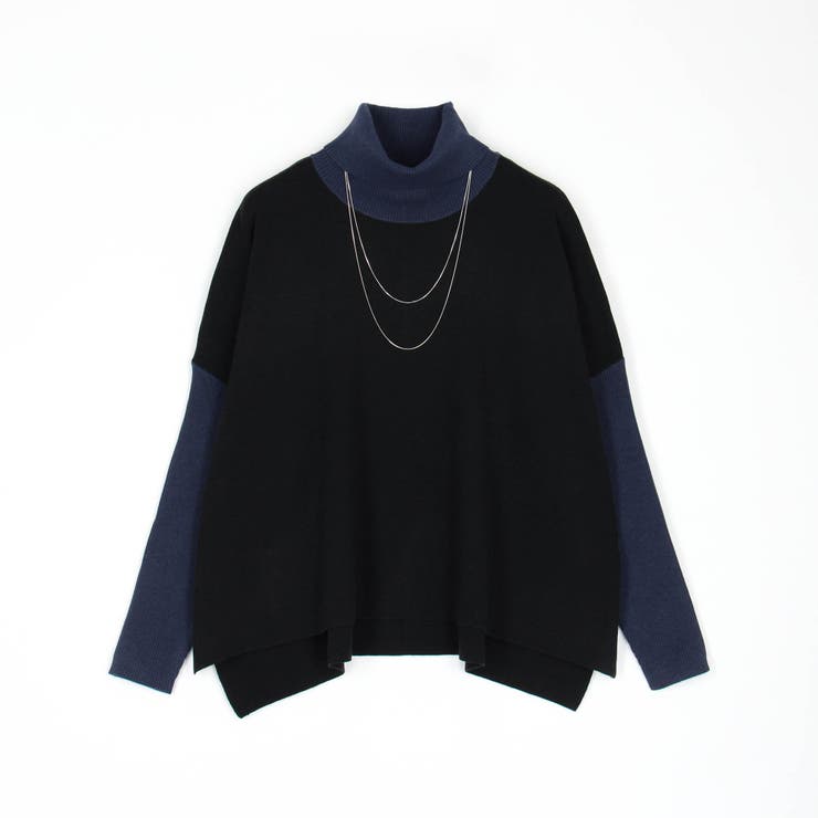 ネックレス付きバイカラースクエアハイネックニット | NICOLE | 詳細画像13 