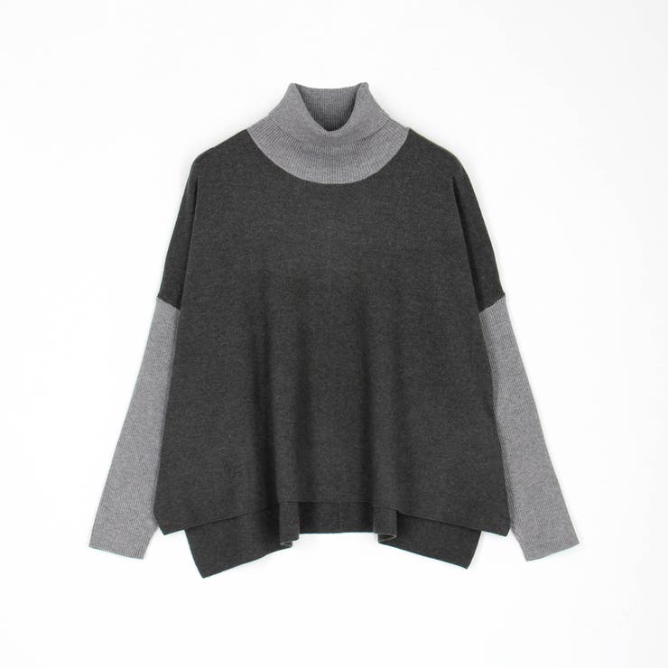 ネックレス付きバイカラースクエアハイネックニット | NICOLE | 詳細画像2 