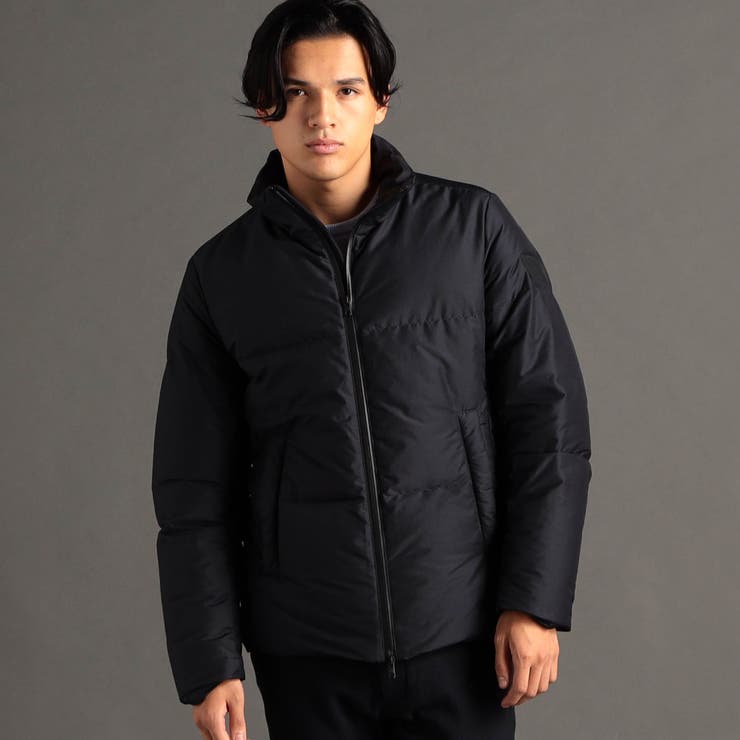 67ネイビー | LUMILET ウール混タフタ ダウンブルゾン | NICOLE