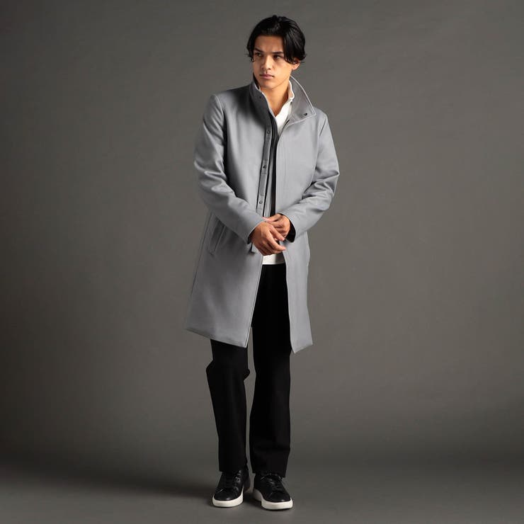 ダウンファブリックカルゼ スタンドカラーコート | NICOLE | 詳細画像2 