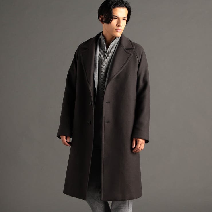 39チャコールグレー | MILIOR カシミヤ混ウールメルトン チェスターコート | NICOLE