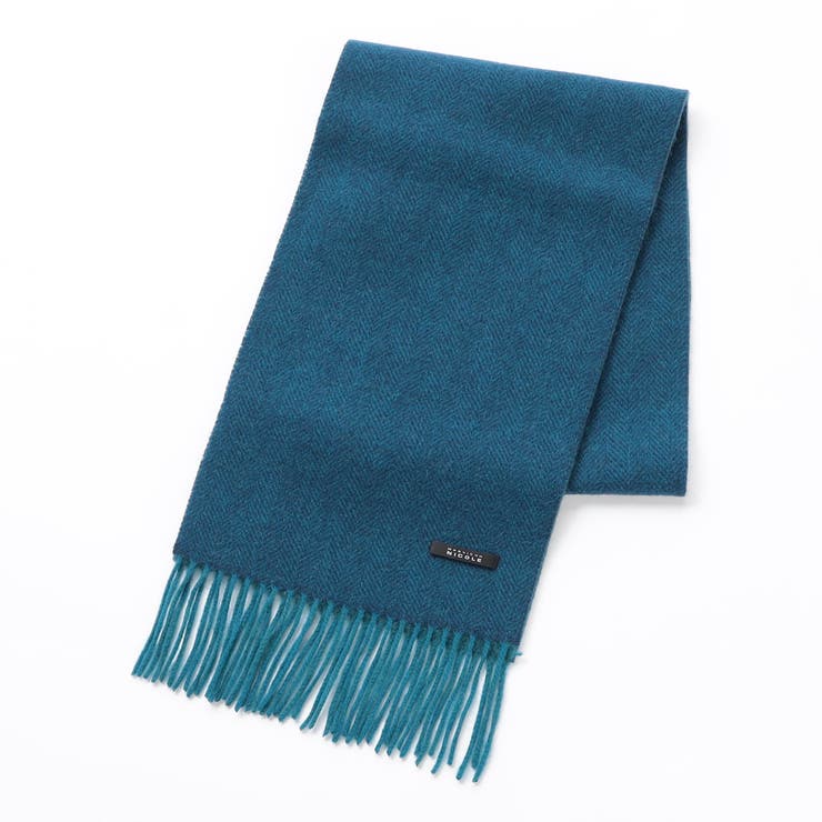 60ブルー | ヘリンボン リバーシブルマフラー | NICOLE