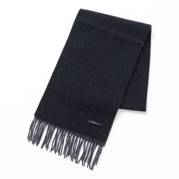 67ネイビー | ヘリンボン リバーシブルマフラー | NICOLE