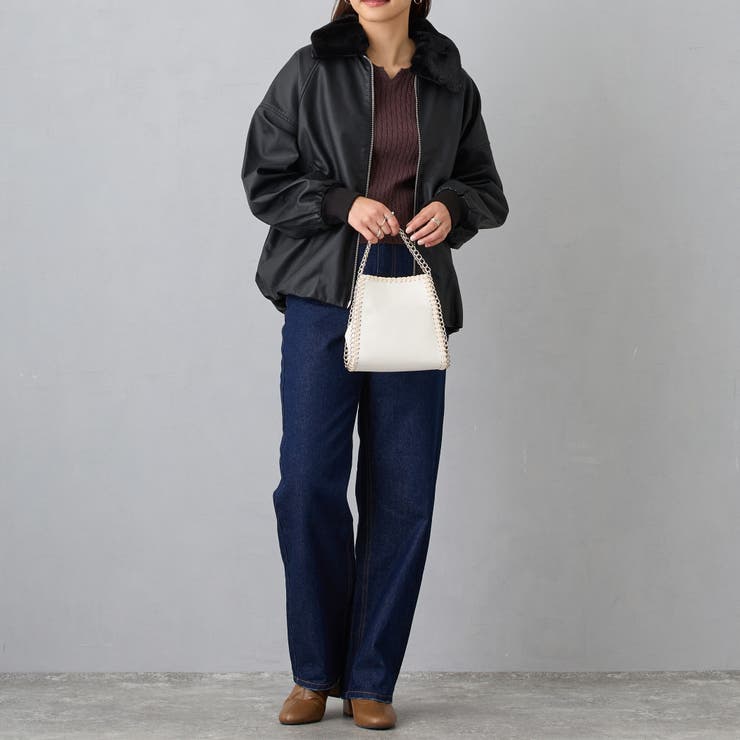 フライトジャケット風ボア衿ブルゾン[品番：NICW0006125]｜NICOLE