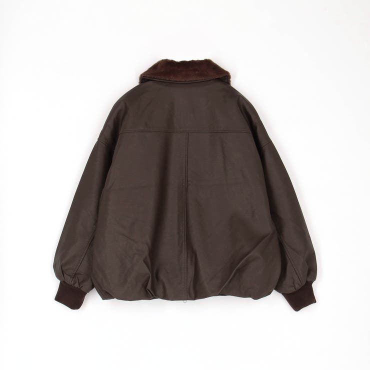 フライトジャケット風ボア衿ブルゾン[品番：NICW0006125