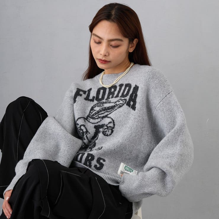 19ライトグレー | 【DISCUSxUNIV 】Wジャカードデザインニットプルオーバー | NICOLE