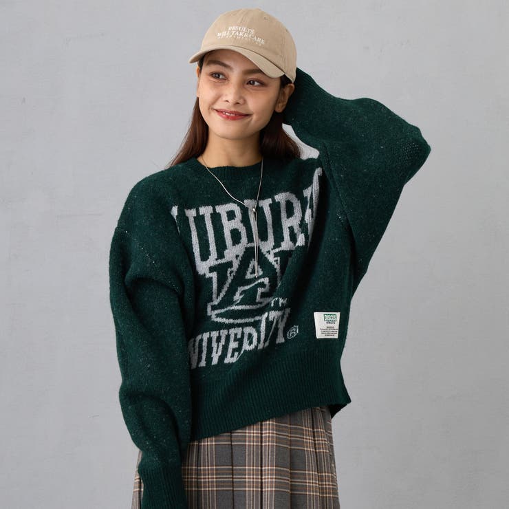 40グリーン | 【DISCUSxUNIV 】Wジャカードデザインニットプルオーバー | NICOLE