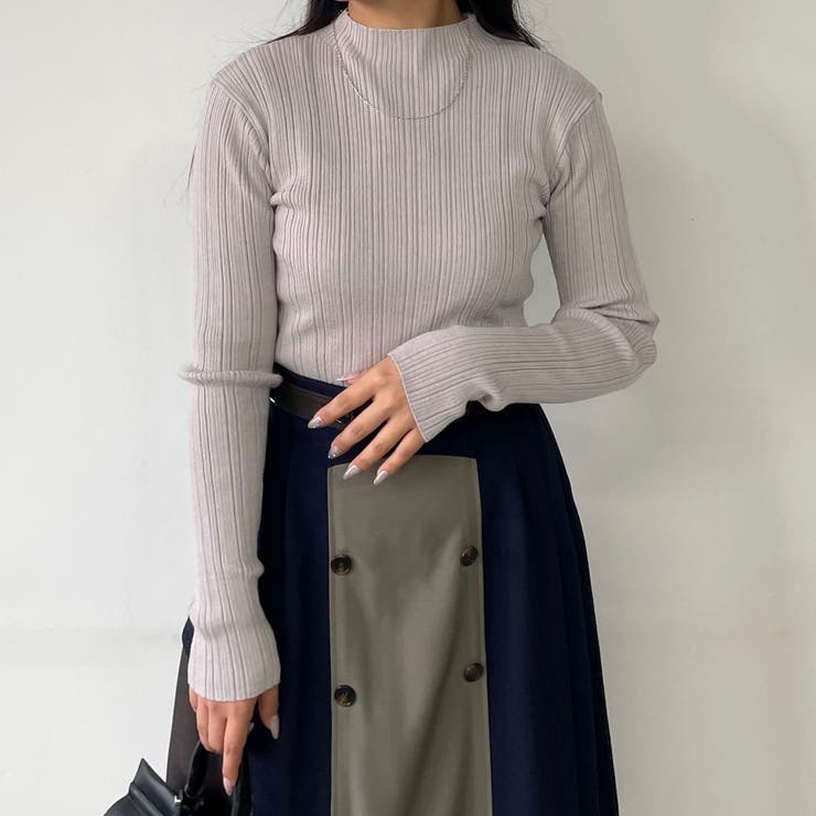 19ライトグレー | ハイネックリブニット | NICOLE