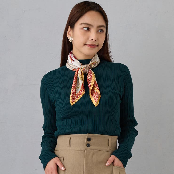 40グリーン | ハイネックリブニット | NICOLE
