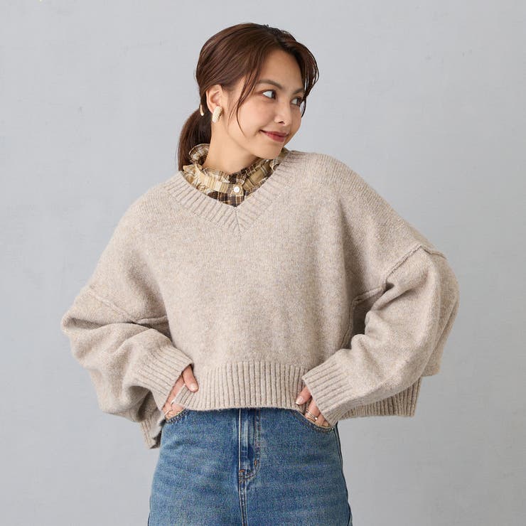 Vネックニットプルオーバー | NICOLE | 詳細画像1 