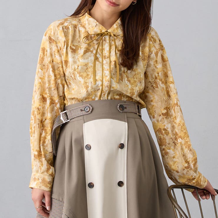 20イエロー | パイピング柄ブラウス | NICOLE