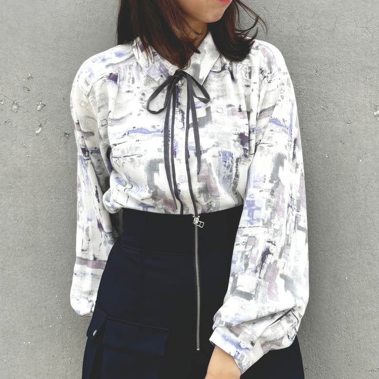 80パープル | パイピング柄ブラウス | NICOLE