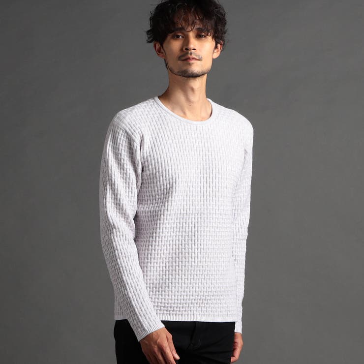 09ホワイト | 【24年モデル EC限定再販売】リンクスバスケットクルーネックニット | NICOLE