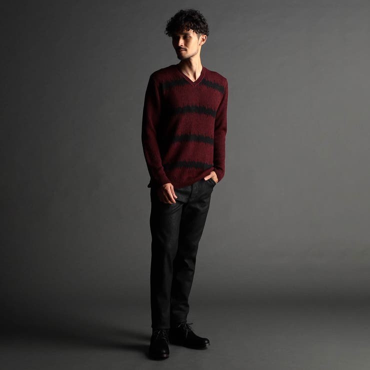 ジグザグ柄ジャカード Vネックプルオーバーニット | NICOLE | 詳細画像2 