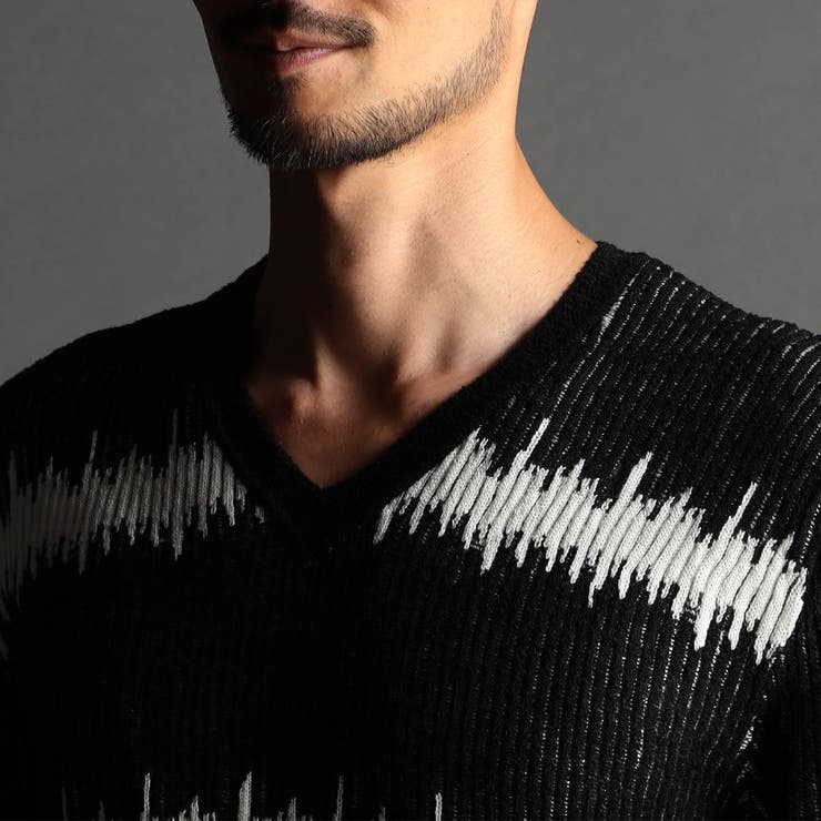 ジグザグ柄ジャカード Vネックプルオーバーニット | NICOLE | 詳細画像8 