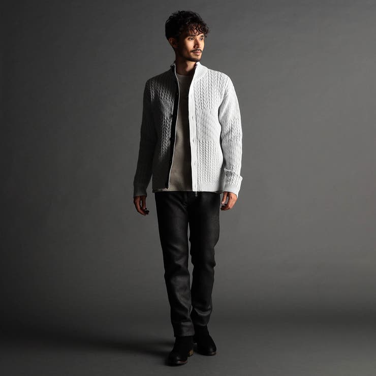 編地切替 スタンドニットブルゾン[品番：NICW0006114]｜NICOLE（ニコル