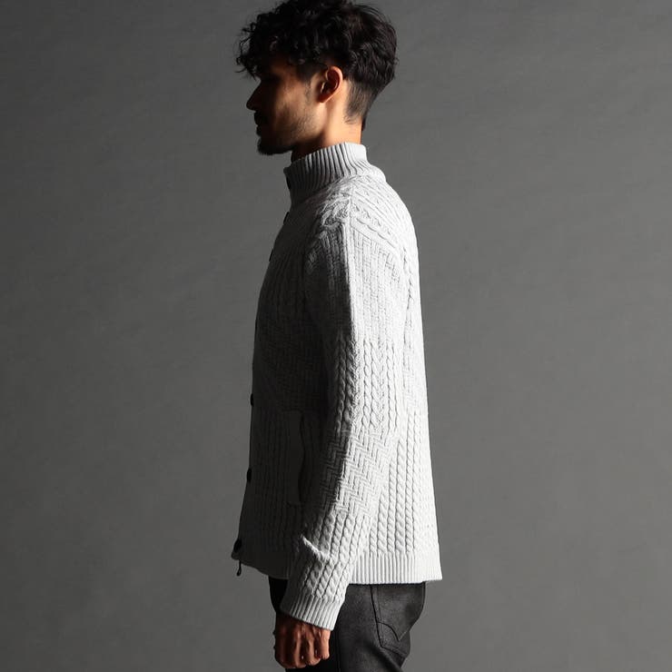 編地切替 スタンドニットブルゾン[品番：NICW0006114]｜NICOLE（ニコル