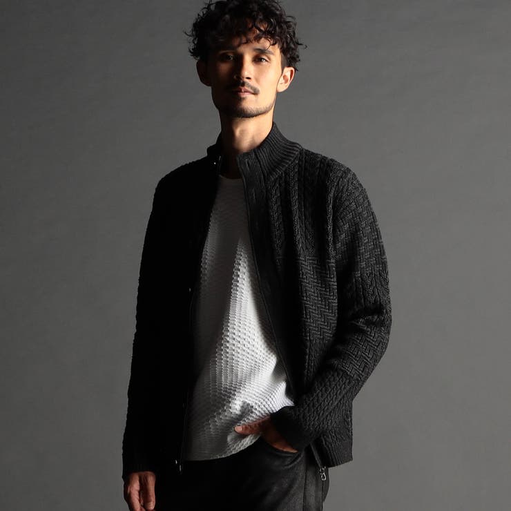 編地切替 スタンドニットブルゾン[品番：NICW0006114]｜NICOLE（ニコル