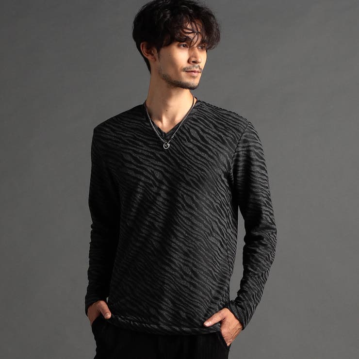 ナビィ　calico キャリコ　Vネック 長袖シャツ calico キャリコVネック 長袖シャツ