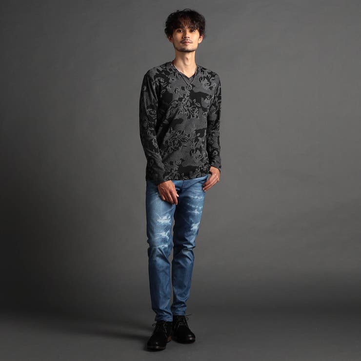 jonnlynx ジャカードＶネックプルオーバー jonnlynx ジャカードVネックプルオーバー 【公式通販】