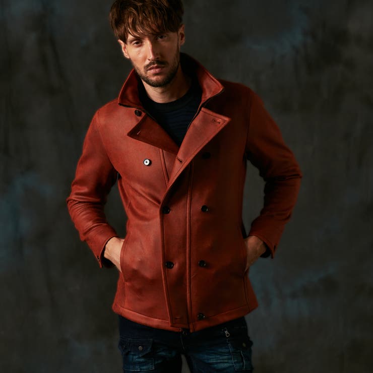 マイクロ起毛ポンチ ムラプリントナポレオンブルゾン[品番