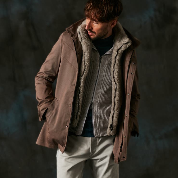 13ブラウン | フード着脱２WAYスタンドコート | NICOLE