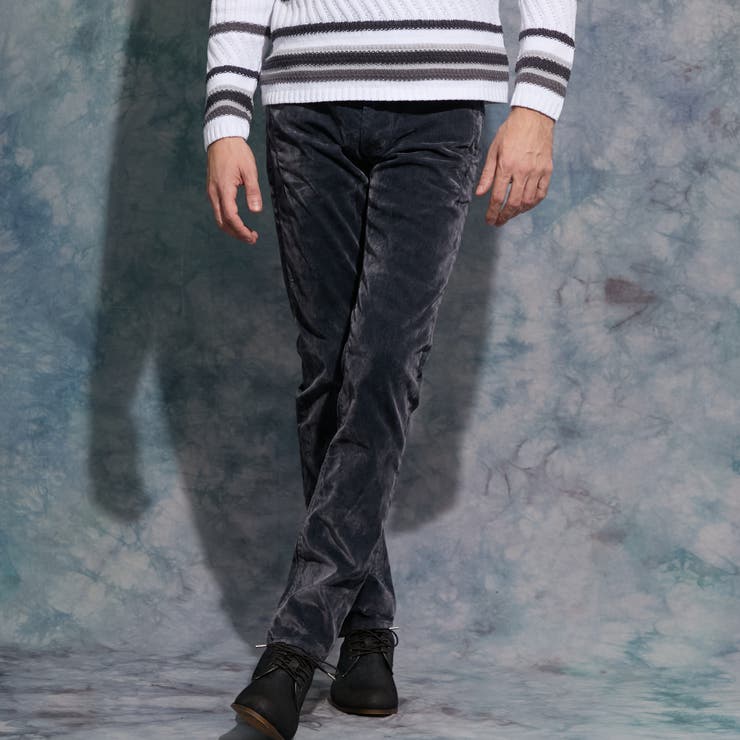 19ライトグレー | フロッキープリントデニムパンツ | NICOLE