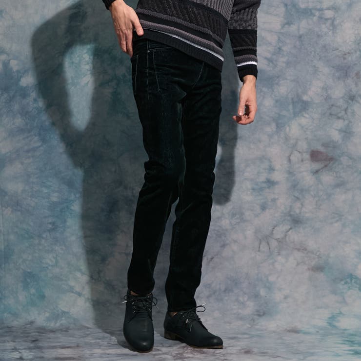 49ブラック | フロッキープリントデニムパンツ | NICOLE