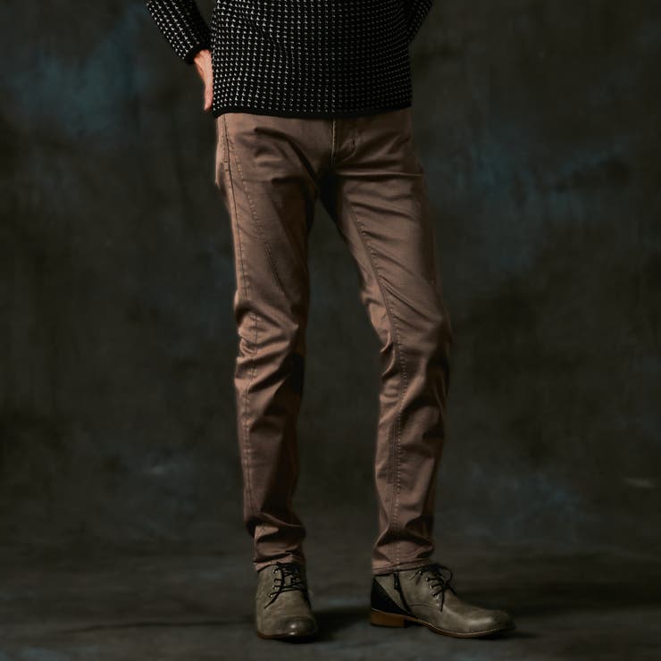 13ブラウン | ヨコクロサテンストレッチ裏起毛パンツ | NICOLE