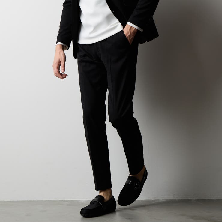 49ブラック | ウール調ジャージーイージースラックス | NICOLE