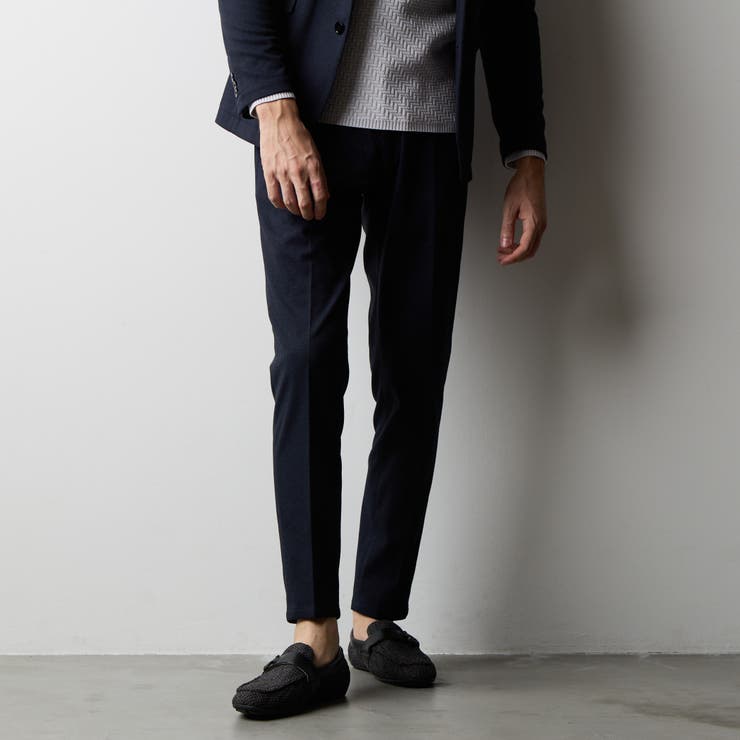 67ネイビー | ウール調ジャージーイージースラックス | NICOLE