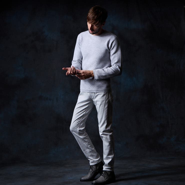 幾何学風バイヤス柄クルーネックニット | NICOLE | 詳細画像2 