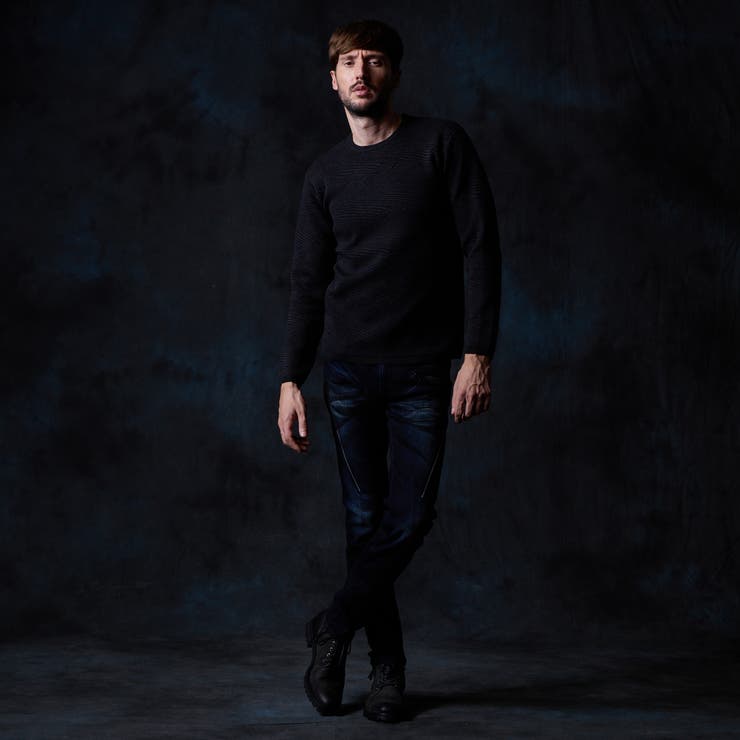 幾何学風バイヤス柄クルーネックニット | NICOLE | 詳細画像3 