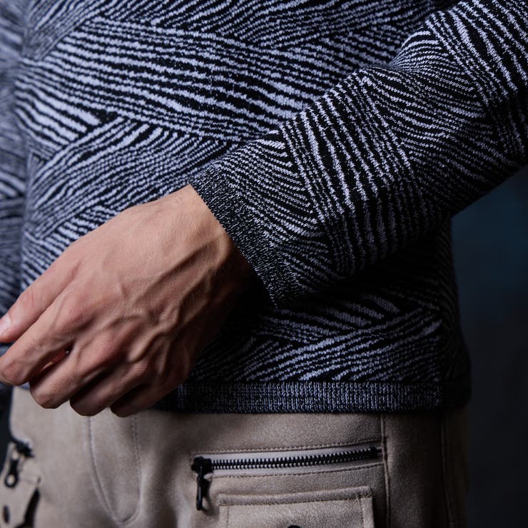 幾何学風バイヤス柄クルーネックニット | NICOLE | 詳細画像9 