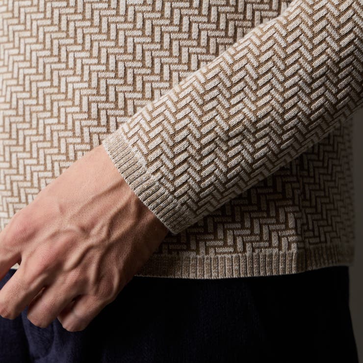 幾何学柄引き揃えＪＱクルーネックニット | NICOLE | 詳細画像10 