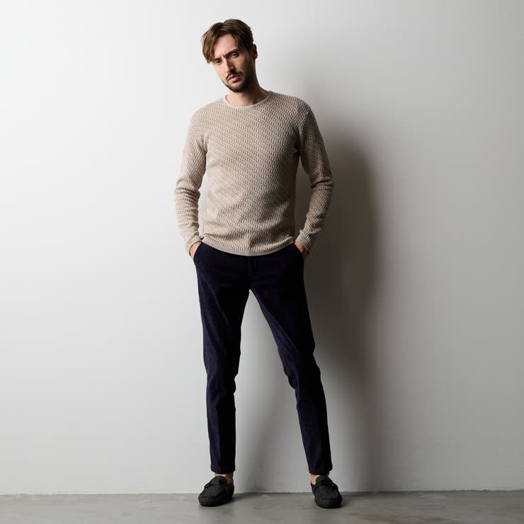 幾何学柄引き揃えＪＱクルーネックニット | NICOLE | 詳細画像3 