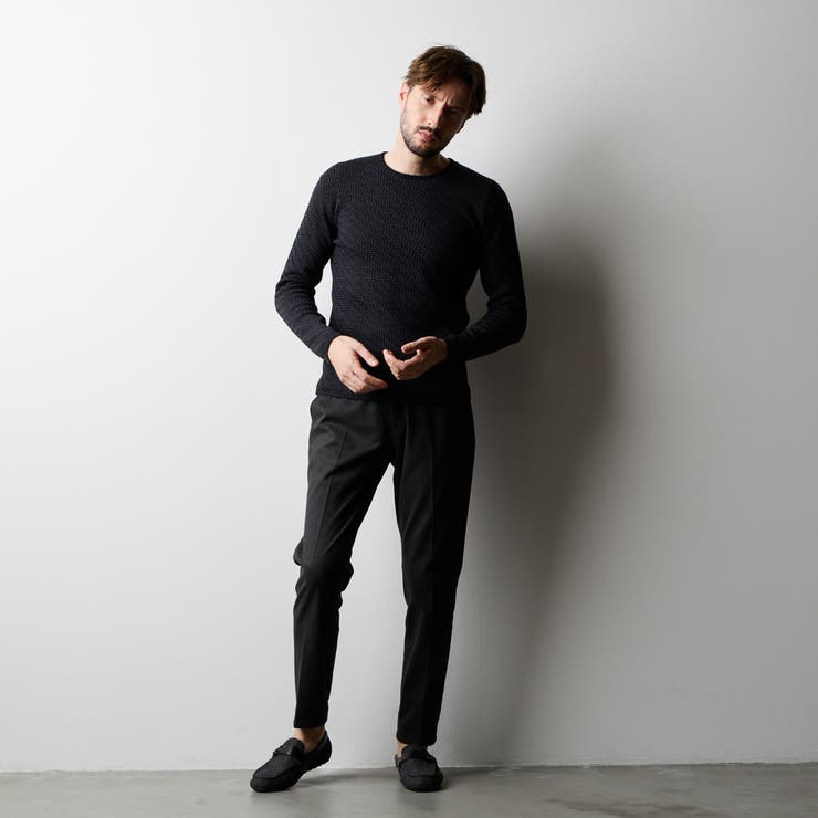 幾何学柄引き揃えＪＱクルーネックニット | NICOLE | 詳細画像4 