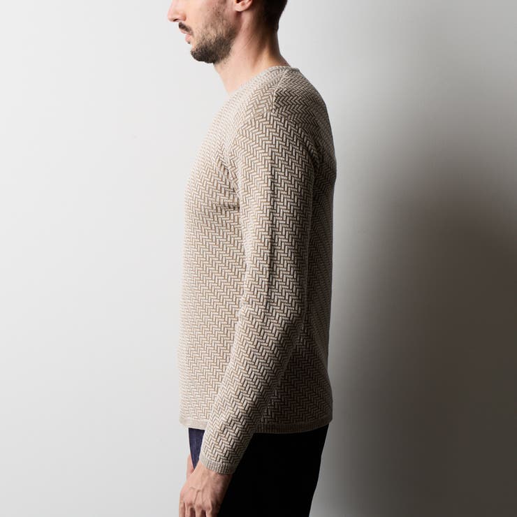 幾何学柄引き揃えＪＱクルーネックニット | NICOLE | 詳細画像7 
