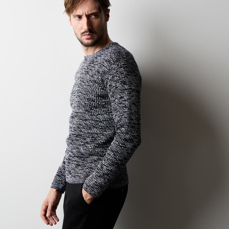 91その他2 | 幾何学柄引き揃えＪＱクルーネックニット | NICOLE