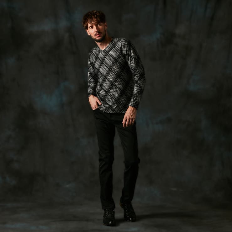 ブリスターチェックJQＶネックプルオーバー | NICOLE | 詳細画像4 