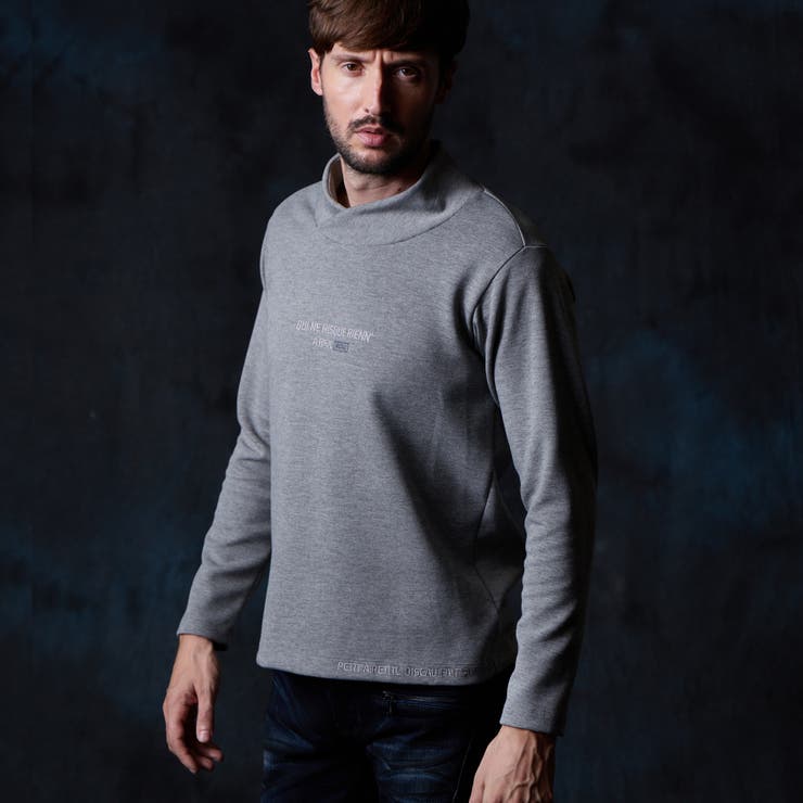 19ライトグレー | ショールカラー風オフタートルプルオーバー | NICOLE