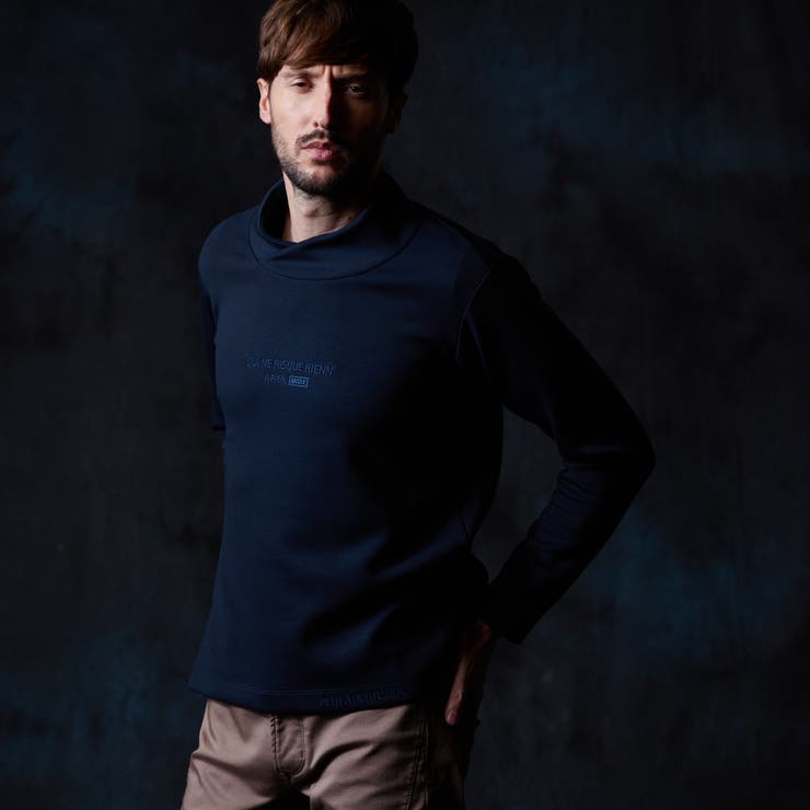 60ブルー | ショールカラー風オフタートルプルオーバー | NICOLE