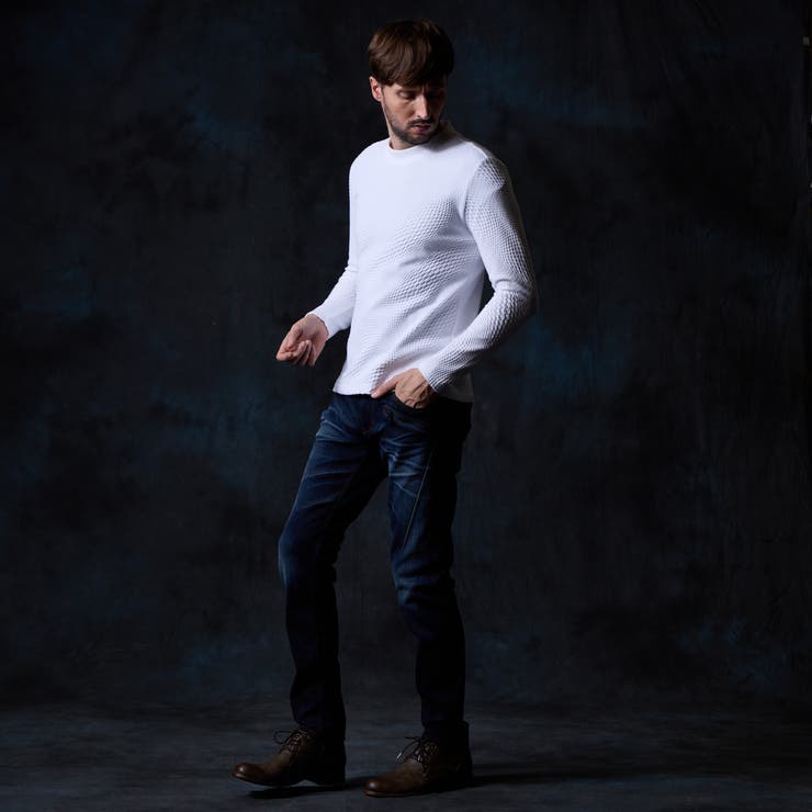 バイヤスジオメトリックモックネックプルオーバー | NICOLE | 詳細画像2 