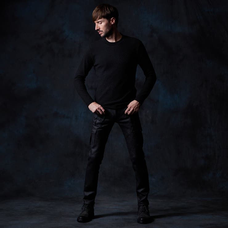 バイヤスジオメトリックモックネックプルオーバー | NICOLE | 詳細画像3 