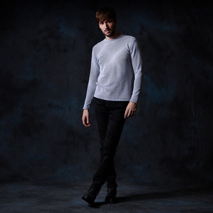 バイヤスジオメトリックモックネックプルオーバー | NICOLE | 詳細画像4 